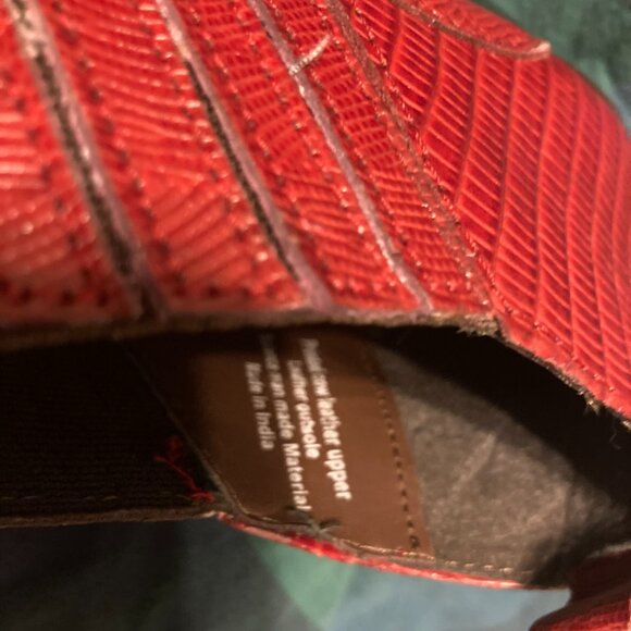 Stacy Adams Red Lizard Embossed Leather Ankle Booties - Picture 4 of 4